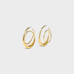 Molten Gold Spiral Hoop Earrings