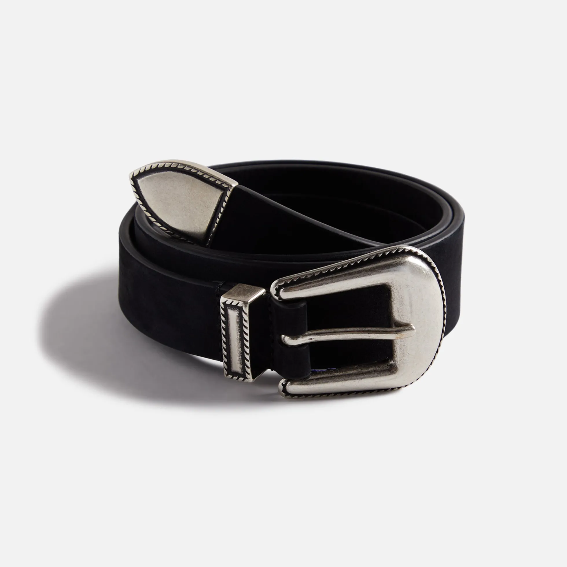 Narrowing Detail Western Nubuck Leather Belt