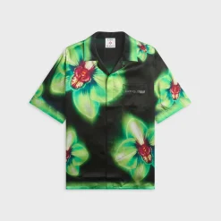 Orchid Glitch Short Sleeve Silk Shirt