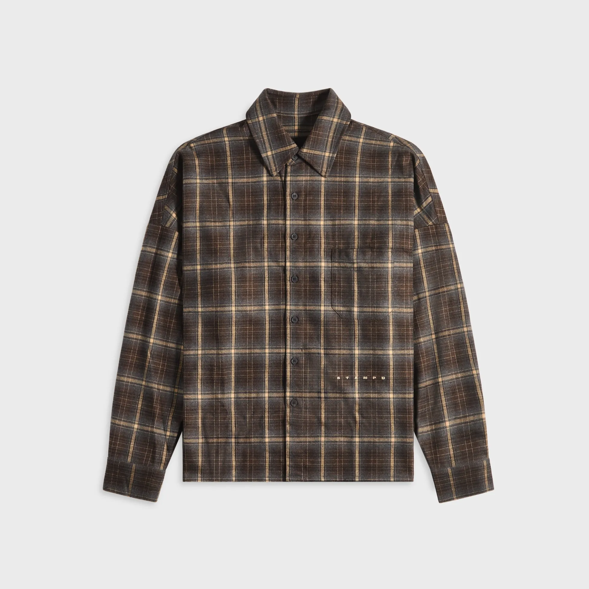 Oversized Plaid Button-Down Shirt
