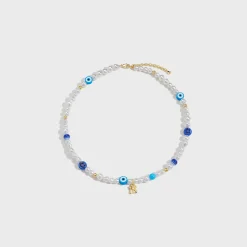 Pearl Beaded Charm Necklace