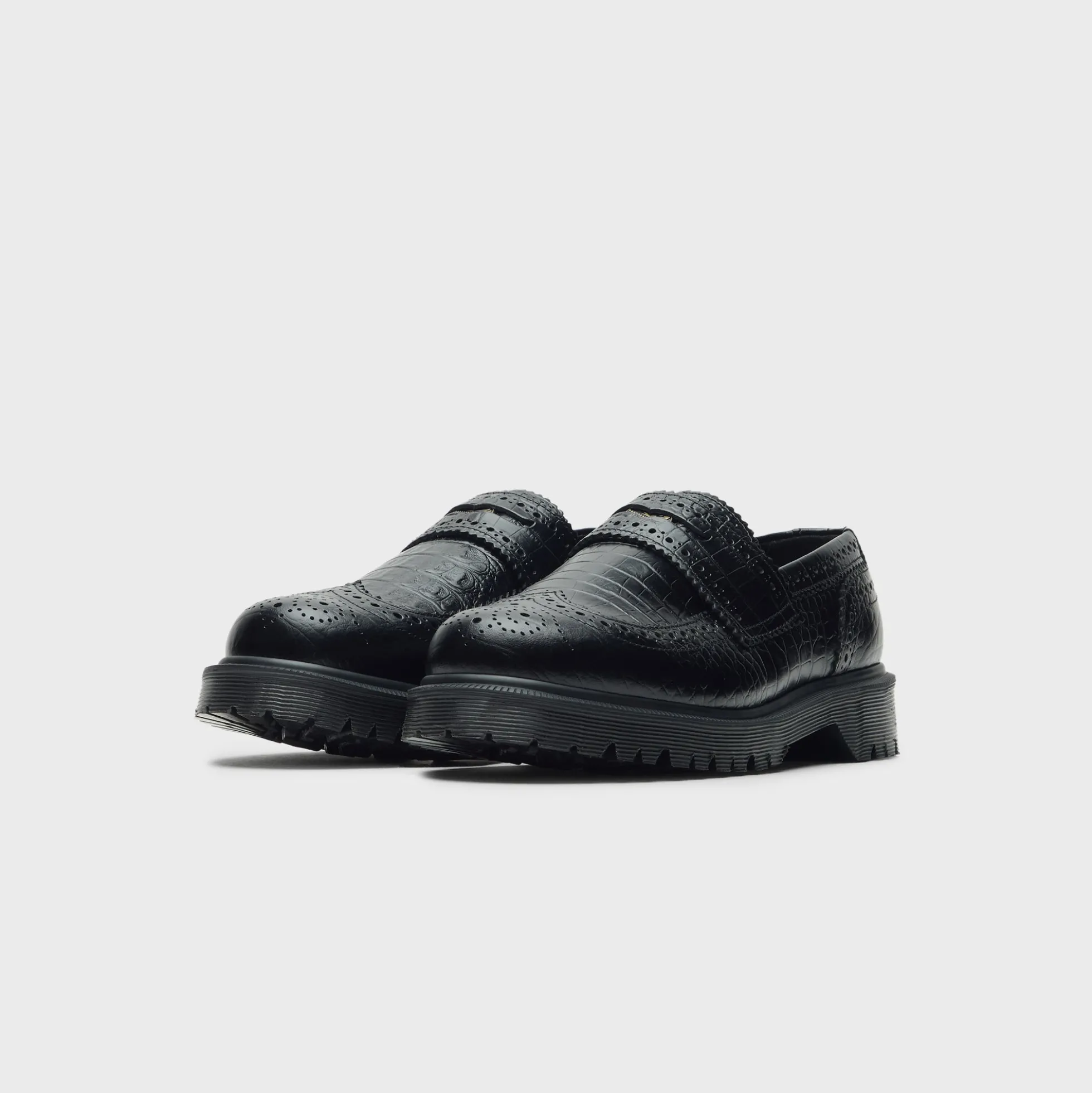 Penton Brogue Emboss Leather Loafers