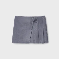 Pleated Wrap Mini Skirt