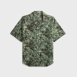 Printed Airy Silk Half-Sleeved Shirt