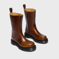 Rejena Croc Emboss Leather Boots