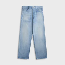 Selvedge Faded Light Denim Wide Pants