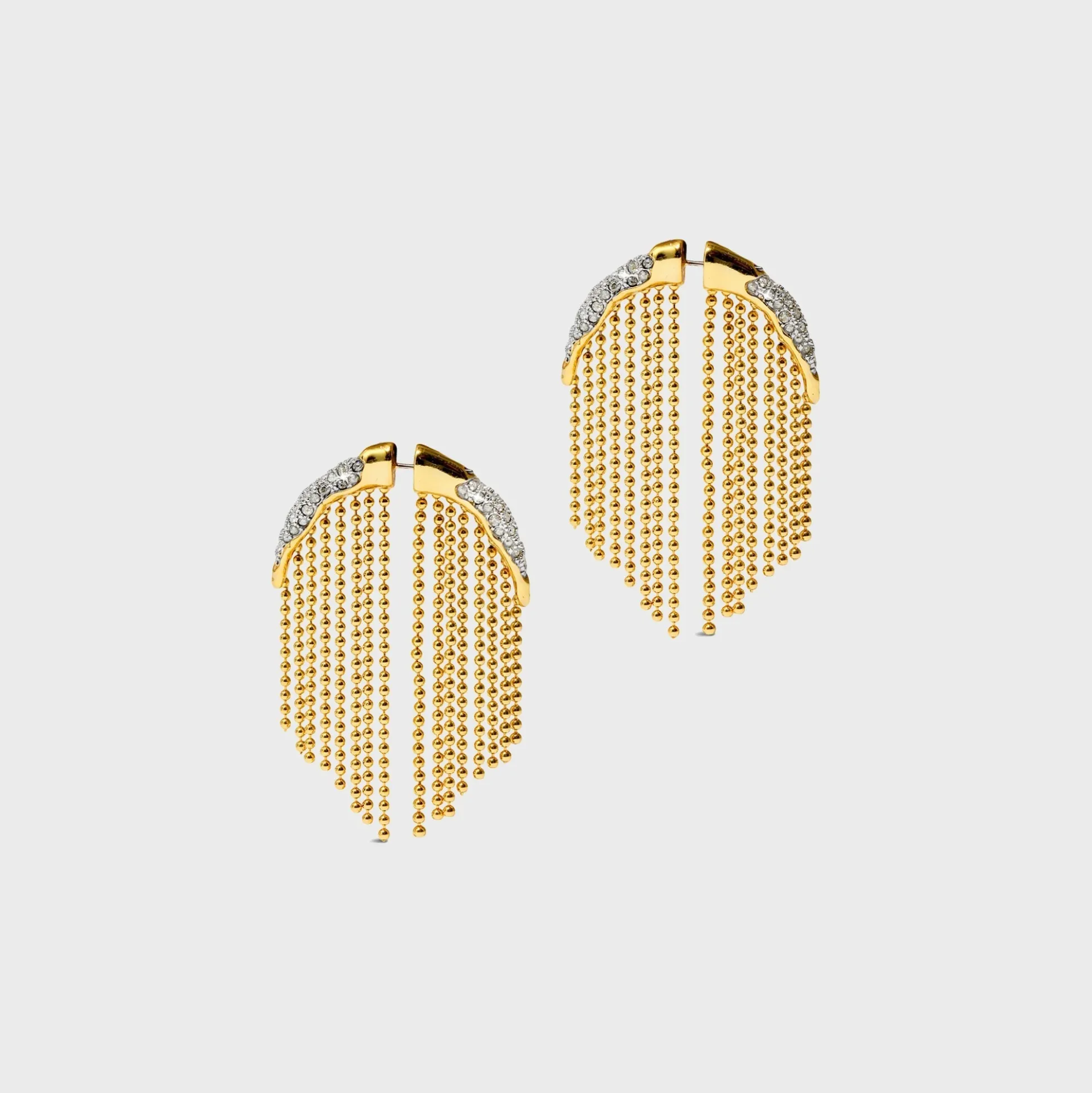 Solanales Crystal Fringed Front Back Earrings