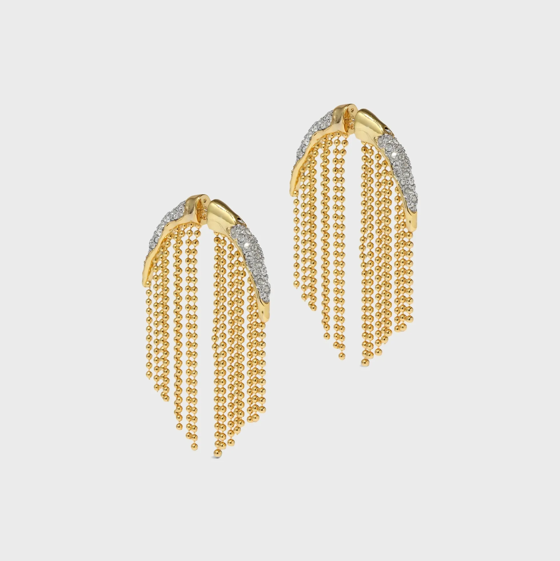 Solanales Crystal Fringed Front Back Earrings