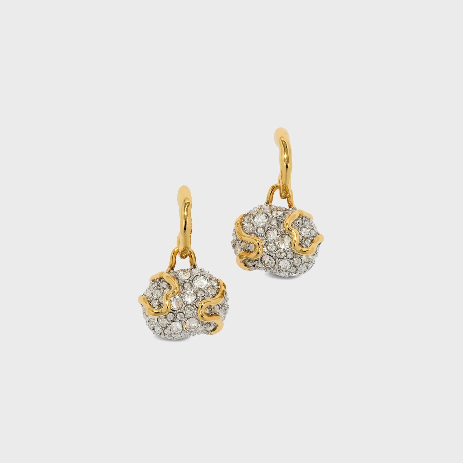 Solanales Crystal Petite Pebble Hoop Earrings