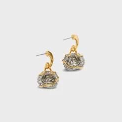 Solanales Crystal Petite Pebble Hoop Earrings
