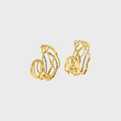 Solanales Crystal Woven Hoop Earrings