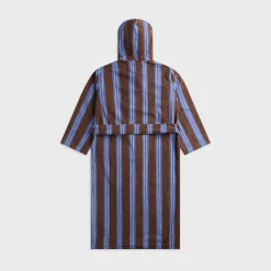 Striped Hooded Cotton Robe