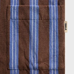 Striped Hooded Cotton Robe