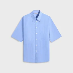 Suvin High Count Cloth Stripe Half Sleeved Shirt