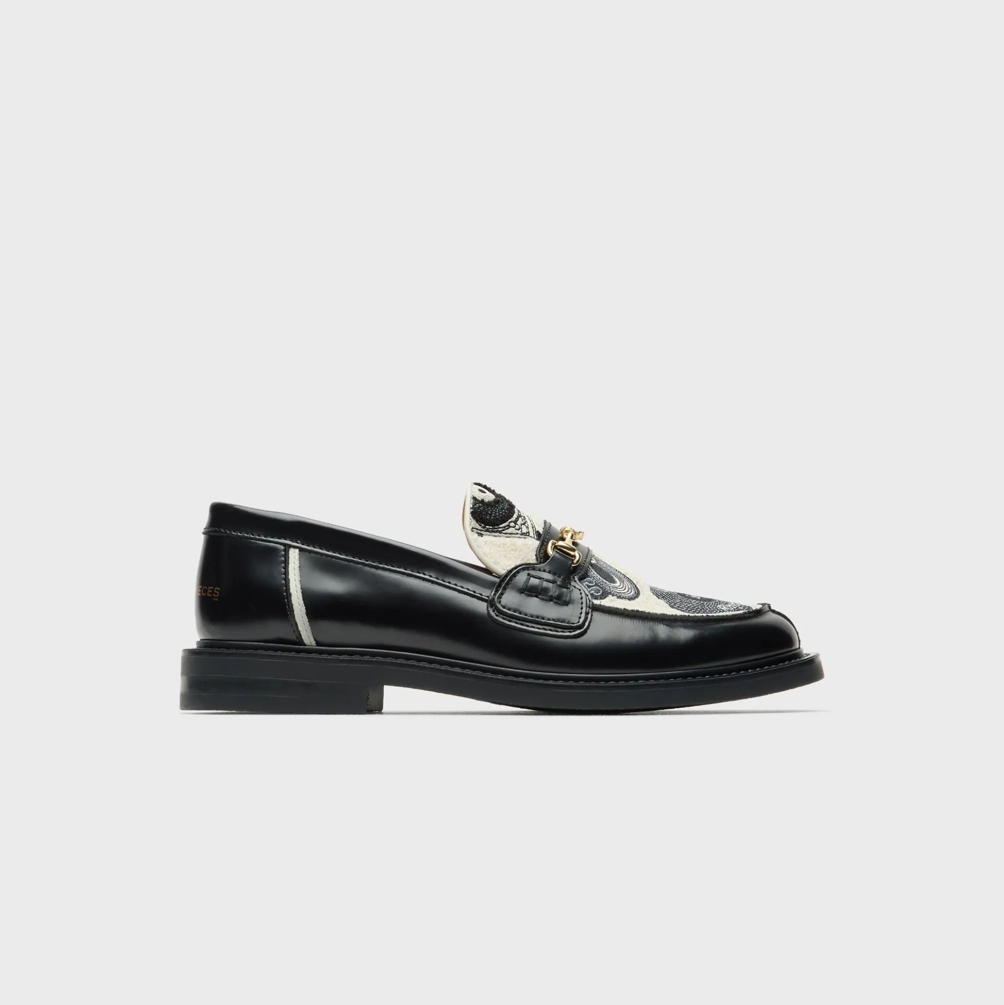 Vinyl Embroidered Leather Loafers