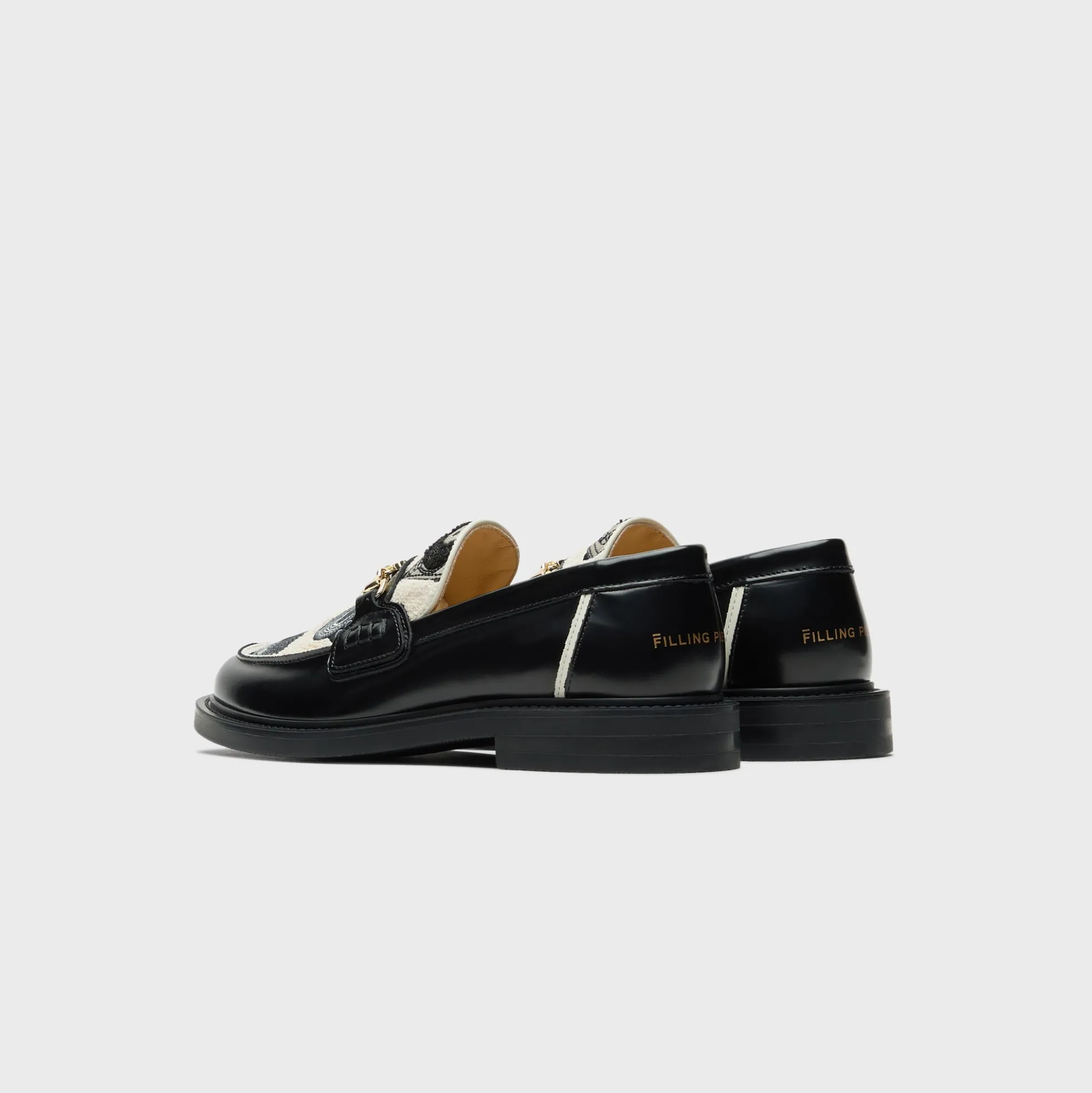 Vinyl Embroidered Leather Loafers