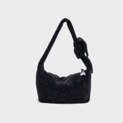 Waverly Crystal Mesh Mini Hobo Bag