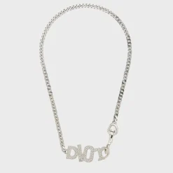 WGACA Dior Crystal Logo Necklace