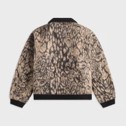 Wool Poly Leopard Jacquard Jacket