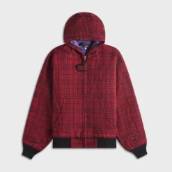 Zipped Wool Glen Plaid Work Hoody